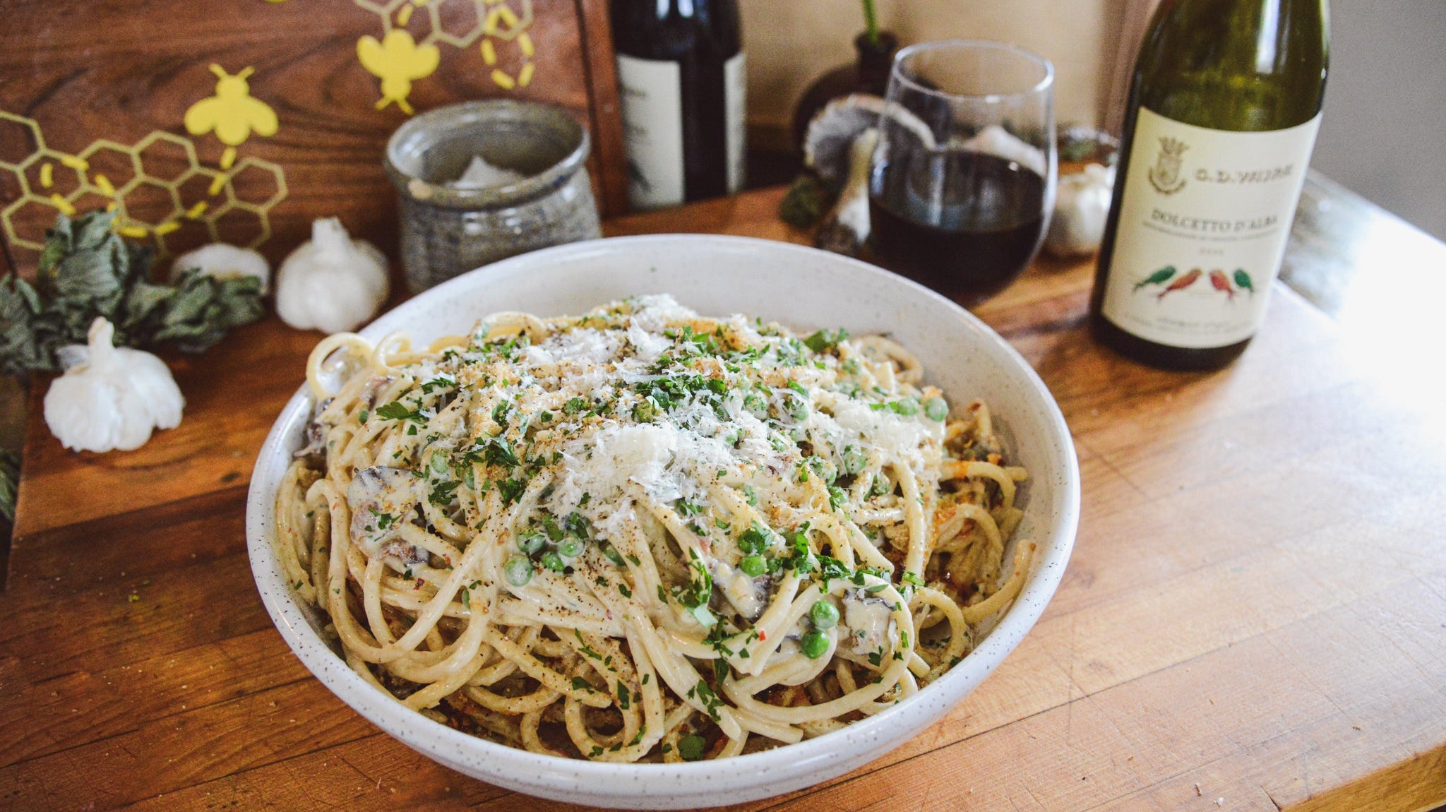 Bucatini Carbonara with a Calabrian Kick
