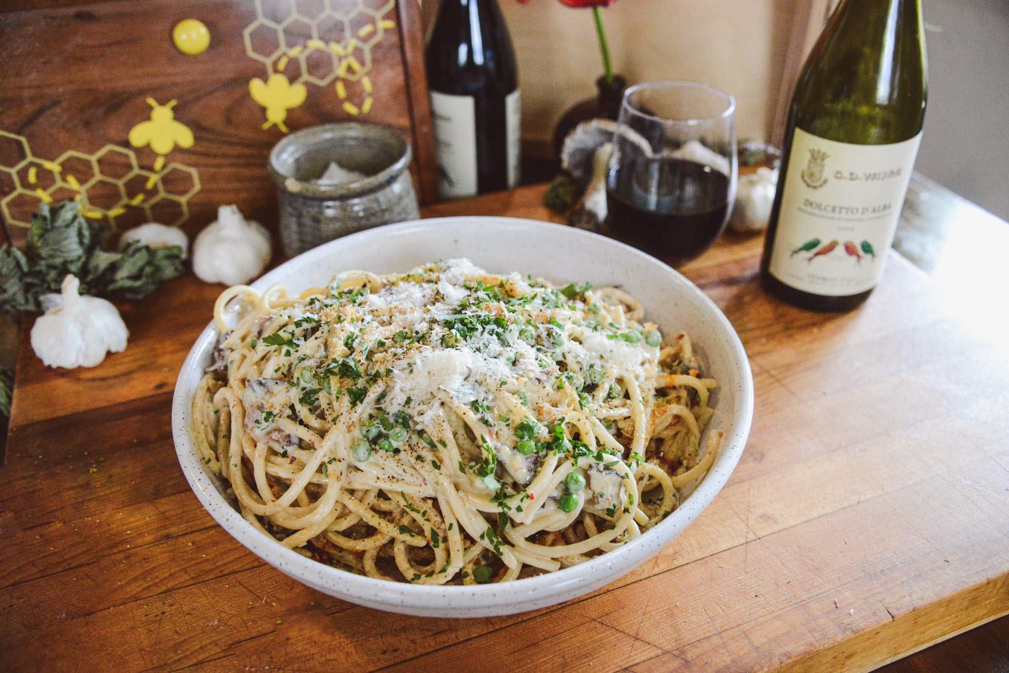 Bucatini Carbonara with a Calabrian Kick